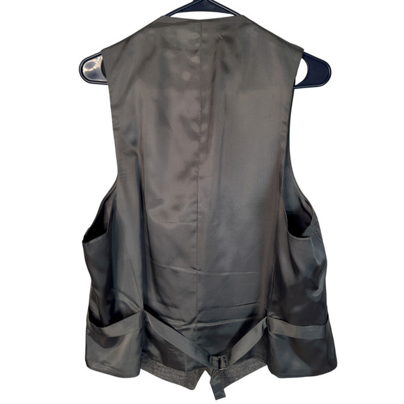 Nordstrom Mens 44R Pinstripe Wool 3 Piece Suit Jacket 40x31 Pants Vest Gray EUC! - Picture 11 of 15